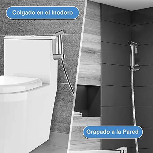 Rovtop Kit de Rociador de Bidé de Mano - Ducha de Bidet Utilizado en El Baño,Baño de Mascotas, El Inodoro, La Sartén en Cuclillas, La Higiene Personal