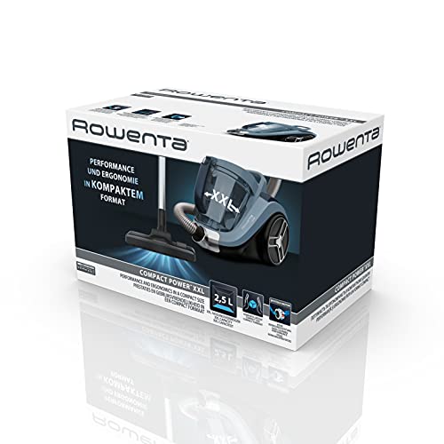 Rowenta Compact Power XXL RO4871 aspiradora sin bolsa de 2,5 L, diseño compacto, motor EffiTech, depósito de suciedad de 2,5 L, tecnología ciclónica, cabezal de alta eficiencia, cable de 6,2 m