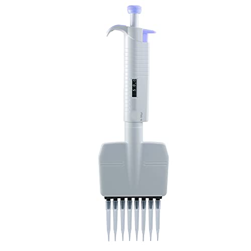 RRRYN Controlador de pipetija Manual de Laboratorio, Micropipette autoclavable de Ocho Canales/Doce Canal Volumen Ajustable (Capacity : 8X 0.5 to 10ul)