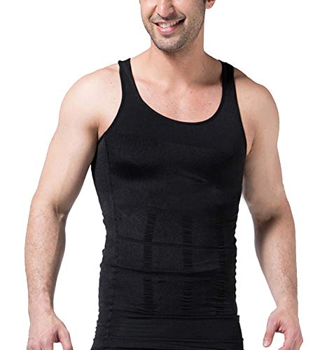 Runyue Chaleco para Hombre Cinturón Lumbar Termicas de Compresion Corsé Ropa Interior Negro 2XL