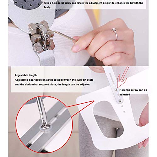 Rziioo Aparato torácico Completo para la Espalda, Apoyo ortesis para escoliosis, Tratamiento para la cifosis, fracturas por compresión de la Columna Vertebral,S