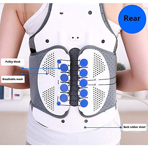 Rziioo Aparato torácico Completo para la Espalda, Apoyo ortesis para escoliosis, Tratamiento para la cifosis, fracturas por compresión de la Columna Vertebral,S