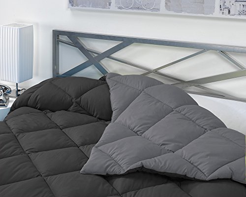 Sabanalia - Edredón nórdico de 400 g reversible (bicolor), para cama de 90/105 cm, color gris y negro