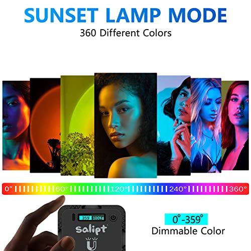 salipt Sunset Projection Lamp, Lámpara de Proyección Arcoíris para Trípode, Luz de Relleno RGB Fotografía Vídeo, Luz de LED Cámara para Tiktok Live Selfie Volg Maquillaje Youtube Video