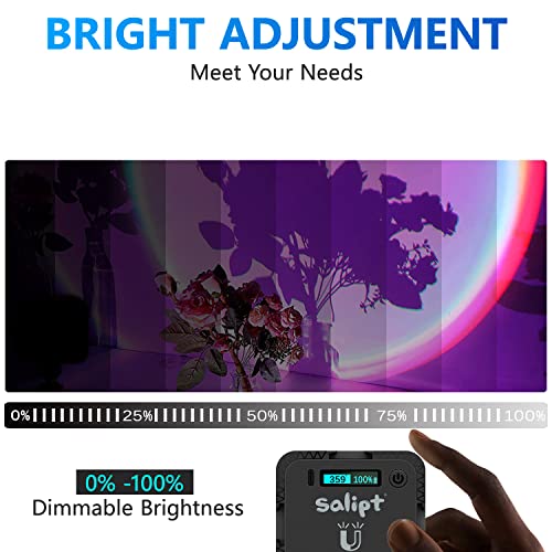 salipt Sunset Projection Lamp, Lámpara de Proyección Arcoíris para Trípode, Luz de Relleno RGB Fotografía Vídeo, Luz de LED Cámara para Tiktok Live Selfie Volg Maquillaje Youtube Video