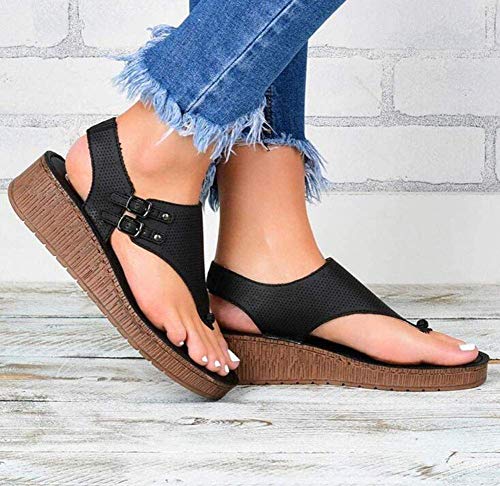 Sandalias de mujer Zapatillas de verano Cuero de PU Plataforma cómoda Suela plana Zapatos ortopédicos Suela plana Punta grande Sandalias de corrección del pie Sandalias de punta abierta Corrector orto