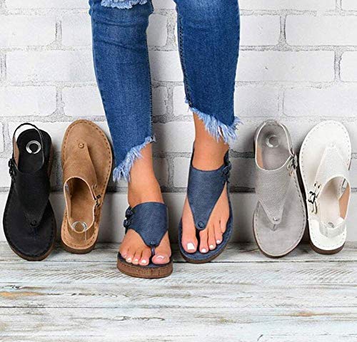 Sandalias de mujer Zapatillas de verano Cuero de PU Plataforma cómoda Suela plana Zapatos ortopédicos Suela plana Punta grande Sandalias de corrección del pie Sandalias de punta abierta Corrector orto