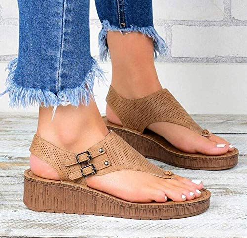 Sandalias de mujer Zapatillas de verano Cuero de PU Plataforma cómoda Suela plana Zapatos ortopédicos Suela plana Punta grande Sandalias de corrección del pie Sandalias de punta abierta Corrector orto