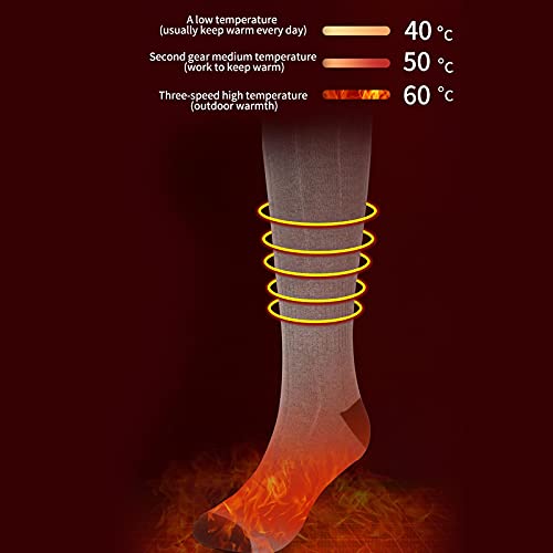 Sannofair Calcetines Térmicos Recargables, 9 Horas Calcetín Calefactor de pie Completo 3 Modos de Calentamiento Modal+Cachemira Capas Dobles Calentadores de pies Impermeables para Esquiar Camping