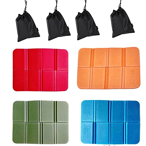 Schneespitze 4pcs Plegable Almohadilla Impermeable Almohadilla Plegable,Cojín Plegable para Deporte el Camping Almohadilla del Asiento A Prueba De Agua,Amortiguador Plegable Amortiguador Estera