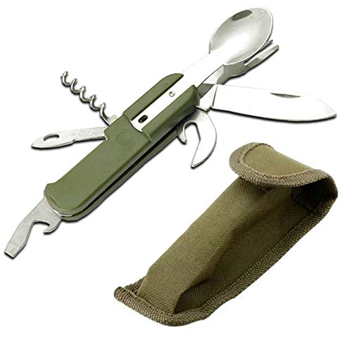 Schneespitze Vajilla Al Aire Libre,Cubiertos Plegables,Picnic Tenedor Cuchara Multifuncional Cubiertos Plegables,Camping Tool Plegable y Desmontable