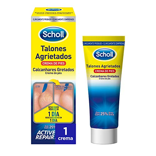 Scholl Crema de Pies para Talones Agrietados, con Urea y Keratina, Blanco, 60 Mililitros, 6