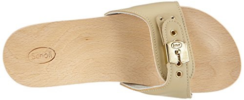 Scholl PESCURA Flat sand - Zuecos adultos unisex, Beige (sand), 41