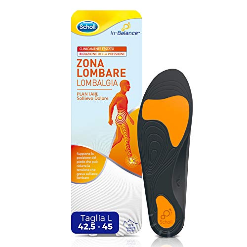 Scholl Plantarios In-Balance - Alivio del dolor para la tensión en la zona lumbar, lumbalgia, talla L, para hombre y mujer