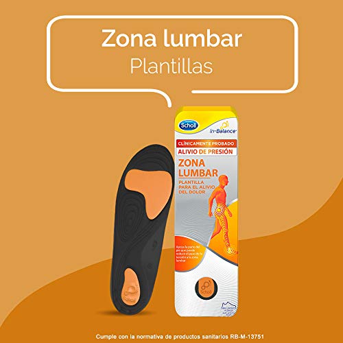 Scholl Plantilla In-Balance para el alivio del dolor en la zona lumbar, 1 par, talla S (37 - 39.5)