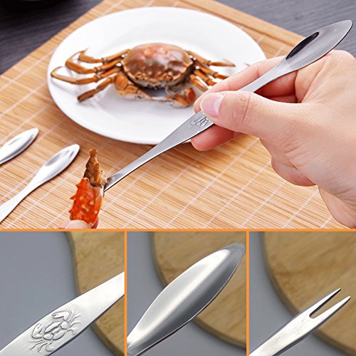 Seafood Forks Picks, cangrejo y langosta recogiendo herramientas paquete de acero inoxidable de 6