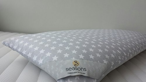 Seasons- Almohada viscoelastica para niños, 90 cms, transpirable, Doble funda