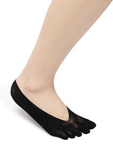 SendYouShine Mujer Respirable Calcetines del dedo del pie Compresión Calcetines Forro de Corte Ultra Bajo Antideslizante con lengüeta de gel Calcetines para correr yoga Ortopédicos Calcetines 36-42