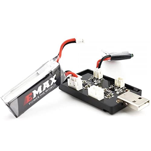 SeniorMar-UK Cargador EMAX 4 Puertos 1-2S Cargador de batería Lipo Puerto USB para FPV Racing Drone para la Serie Tinyhawk HV 4,35 V Resistente