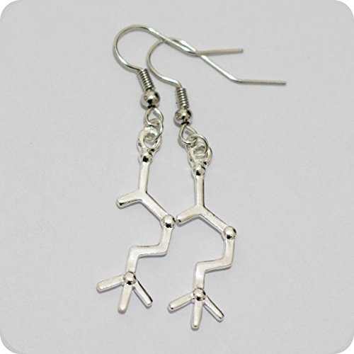 serotonina molécula earrings-molecular estructura de serotonina en la espalda Palanca earwires- regalo para Scientist