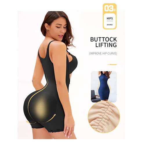 Shapewear Fajas Colombianas Mujer Body Reductor Busto Abierto Cinta Adelgazante Corsé Ajustable Pantalones Abdominal Waist Trainer S-6XL(Color:肉色,Size:S)