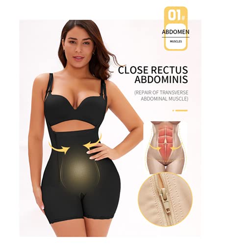 Shapewear Fajas Colombianas Mujer Body Reductor Busto Abierto Cinta Adelgazante Corsé Ajustable Pantalones Abdominal Waist Trainer S-6XL(Color:肉色,Size:S)