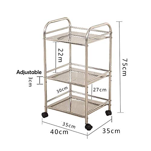 ShiSyan Carro for Herramientas Ruedas El 3 Nivel Equipo Médico del balanceo de la Compra, del salón de Belleza Carro con la Rueda de Freno Universal, Perfecto for el Hospital/Clínica Dental, 80 kg d