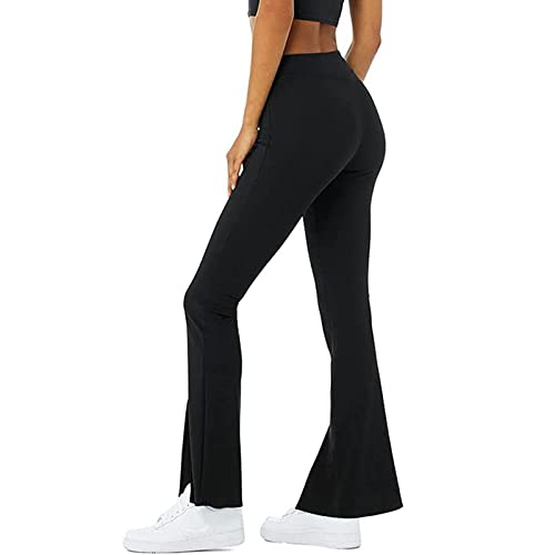 SHOBDW Leggings Mujer High Waist Tenedor partido Deportivas Running Baile Fitness Elásticos Cintura Alta para Reducir Vientre Anticeluliticos Suave Deporte Control la Barriga Venta(Negro,L)