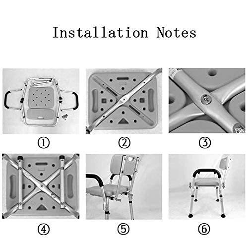 Silla de Ducha/Baño Ortopédico con Respaldo, Ajustable en Altura, Conteras Antideslizantes para Personas Mayores (7277074)