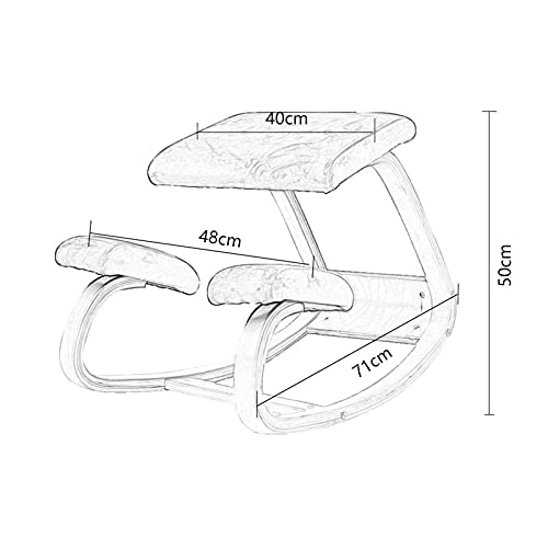 Silla Ergonómica Para Arrodillarse, Taburete De Madera Con Postura De Corrección De La Espalda Para Oficina Y Hogar, Asiento Para Arrodillarse Con Cojines Ortopédicos Suaves Para Las Rodillas,Negro