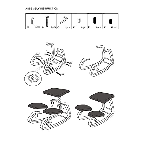 Silla Ergonómica Para Arrodillarse, Taburete De Madera Con Postura De Corrección De La Espalda Para Oficina Y Hogar, Asiento Para Arrodillarse Con Cojines Ortopédicos Suaves Para Las Rodillas,Negro