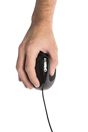 Silver HT - Ratón Ergonómico para Ordenador con diseño Vertical para Reducir el Dolor de la muñeca y el antebrazo. Conexión con Cable USB. 2000 dpi. Negro.