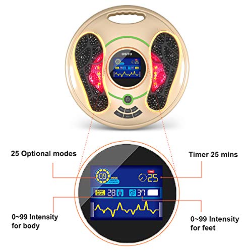 Sistema de circulación & Estimulador muscular nervioso - Mejora la circulación de los pies y la neuropatía, alivia los dolores de las piernas, los masajes y el cuerpo de Relaxes.…… (gold)