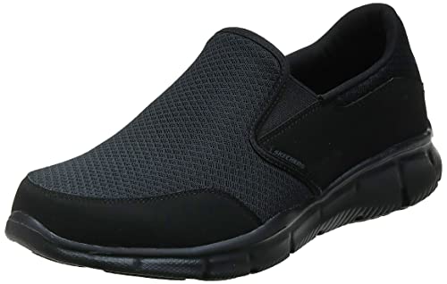 Skechers Equalizer-Persistent, Zapatillas sin Cordones Hombre, Negro (BBK Black Mesh/Duraleather/Trim), 42 EU