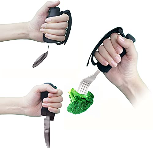 SKLLA Ancianos Discapacidad Antivibración Ayuda para Comer Vajilla Cuchillo De Fácil Agarre Cuchara Tenedor Utensilios Ayuda para Comer Adaptable Juego De Cubiertos para Artritis De Parkinson,Knife