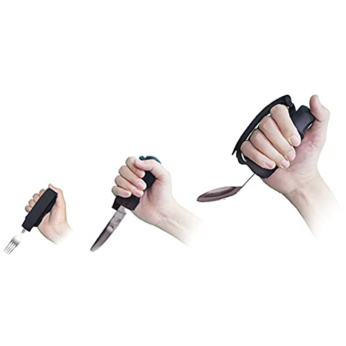 SKLLA Ancianos Discapacidad Antivibración Ayuda para Comer Vajilla Cuchillo De Fácil Agarre Cuchara Tenedor Utensilios Ayuda para Comer Adaptable Juego De Cubiertos para Artritis De Parkinson,Knife