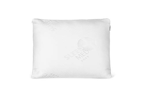 SLEEPMED Almohada de Espuma de Memoria, Cojín Ergonómico Anticervical, Fresco y Funda Lavable, Memory Foam ortopédica para Cervical, 55 x 43 x 12 cm