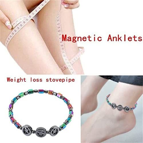 Slimming Magnet Hematite Anklet, Tobillera Magneticslim Hematite, Tobillera De Piedra Magnética Natural Star, Tobillera Antiinflamatoria (3Pcs)