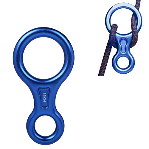 Slosy Descensor Ocho para Escalada Figura 8 Azul Descensores Ocho 35KN Montañismo Anillo de Rappel Accesorios Alpinismo Rescate Actividades al Aire Libre Mosquetón Cuerda para Escalar