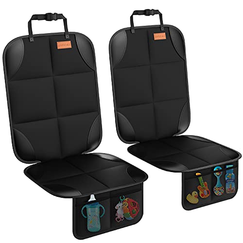 Smart eLf Protectores de Asiento para Coche Impermeable - 2 piezas Protector de Asiento de Bebe para los Asientos de Coche, Protector Seguro para Asiento Infantil - Compatible Isofix