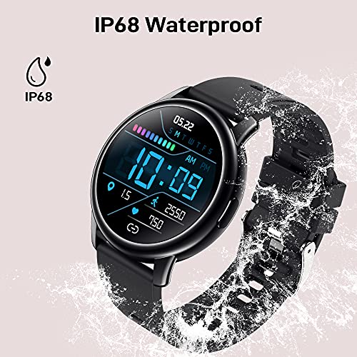 Smartwatch Hombre Mujer, Reloj Inteligente con 24 Modos Deportivos, IP68 Impermeable, Pulsera de Actividad con Pulsómetro, Monitor de Oxígeno de Sangre y Sueño Calorías, Duración de Batería 10 días