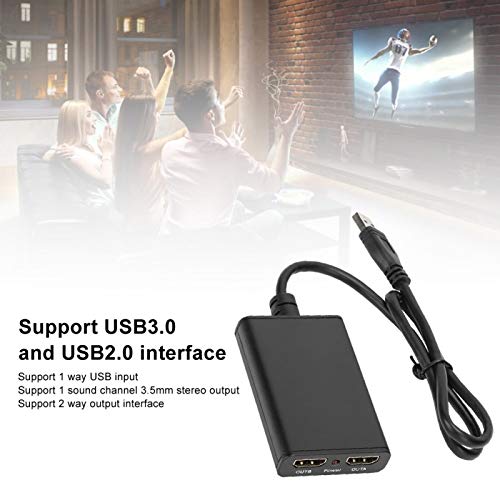 Socobeta 1 convertidor de Audio y Video de Canal de Sonido Adaptador de Pantalla de Alta definición USB3.0 para Sistema 7/8 / 8.1.10 / XP （32 bits） / Vista （32 bits） / OS X/ChromeOS.