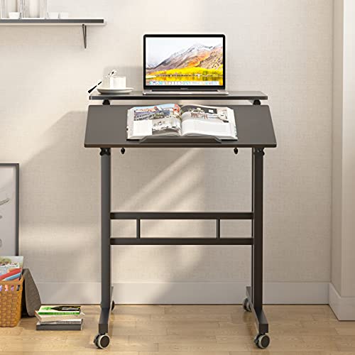 SogesHome Altura Ajustable Mesa móvil de pie Mesa para computadora Escritorio para computadora portátil Estación de Trabajo, Estudio, Dibujo, Escritorio de artesanía, Escritura, Pintura, SH-ZS-101-BK