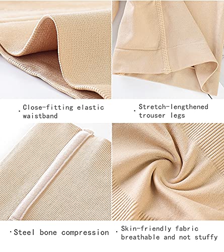 SOLO ACTFIT Pantalones Cortos para Mujer Faja Reductora Ropa Interior Cintura Alta Pantalones Moldeadores Adelgazante Shapewear (Beige, M)