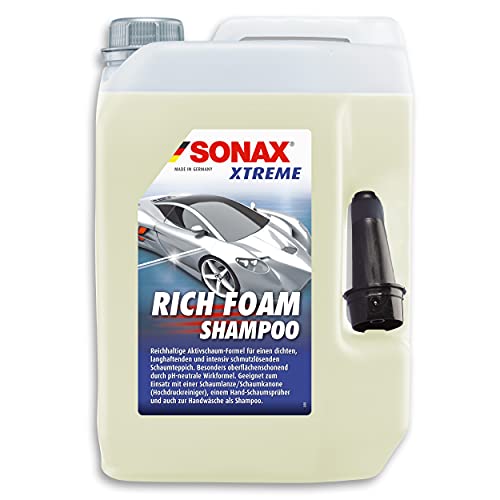 SONAX Xtreme RichFoam 02485000 - Champú de Espuma con Potente solución de Suciedad y Aroma a Bayas para Todo el vehículo (5 litros)