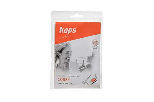 Soporte Elevación Talón con Corcho Natural con Parte Trasera autoadhesiva, su Sistema de Absorción de Golpes Alivia el Dolor de Talones Espolones, Kaps Corex, 1 par (Mujeres / EUR 35-40)