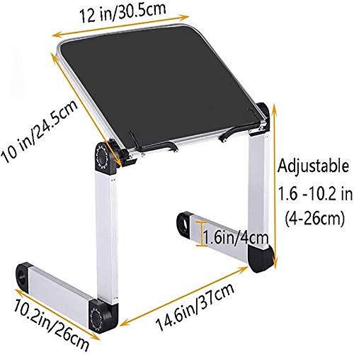 Soporte multifuncional para portátil con ajuste de altura y ángulo, soporte ergonómico para libro con clip de página para libros de texto grandes y pesados