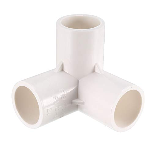 sourcing map Racor de Pvc de Codo de 3 Vías, Zócalo, Accesorios de Esquina en T para Rociadores de Irrigación Blanco 20 mm, 5PCS