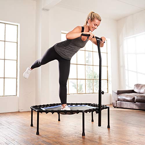 SportPlus Trampolín Fitness con Mango Regulable – Cama Elástica para Adultos