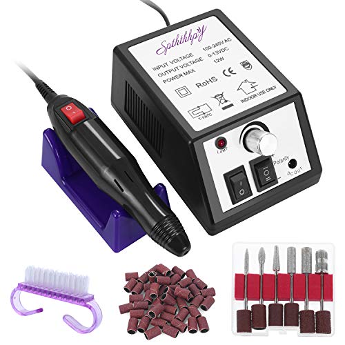 SPTHTHHPY Torno para Uñas Profesional para Manicura y Pedicura Eléctrica del Taladro del Clavo, Manicura Herramienta (20,000rmp)